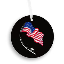 Load image into Gallery viewer, Fishing American Flag Christmas Ornament - Get 30% OFF + FREE Shipping When You Order 10 Or More