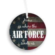Load image into Gallery viewer, Home Is Where The Air Force Sends Us Christmas Ornament - Get 30% OFF + FREE Shipping When You Order 10 Or More