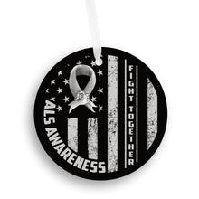 Load image into Gallery viewer, ALS Awareness, Fight Together Christmas Ornament - Get 30% OFF + FREE Shipping When You Order 10 Or More.