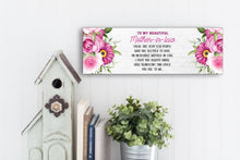 Load image into Gallery viewer, To My Beautiful Mother-In-Law Mother's Day Sign