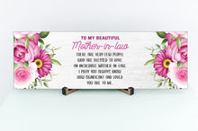 Load image into Gallery viewer, To My Beautiful Mother-In-Law Mother's Day Sign