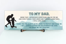 Load image into Gallery viewer, To My Dad Son Father's Day Sign