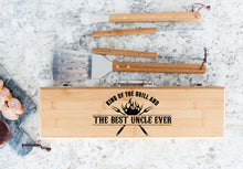 Load image into Gallery viewer, King Of The Grill And Best Uncle Father's Day Bamboo BBQ Set