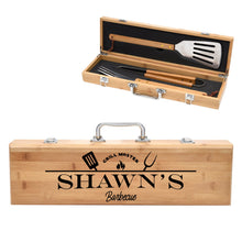 Load image into Gallery viewer, Personalized Grill Master Bamboo BBQ Set