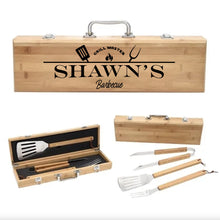 Load image into Gallery viewer, Personalized Grill Master Bamboo BBQ Set