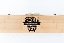 Load image into Gallery viewer, King Of The Grill Personalized Bamboo BBQ Set