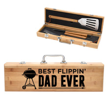 Load image into Gallery viewer, Best Flippin' Dad Ever Father's Day Bamboo BBQ Set
