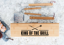 Load image into Gallery viewer, King Of The Grill Father's Day Bamboo BBQ Set