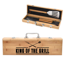 Load image into Gallery viewer, King Of The Grill Father's Day Bamboo BBQ Set