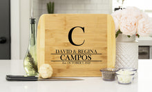 Load image into Gallery viewer, Personalized Wedding Name Bamboo Cutting Board