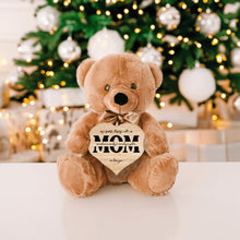 Load image into Gallery viewer, Mom Monogram Teddy Bear with Heart Sign- PERSONALIZED - PRICE INCLUDES FREE SHIPPING
