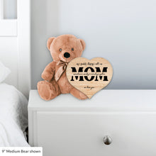 Load image into Gallery viewer, Mom Monogram Teddy Bear with Heart Sign- PERSONALIZED - PRICE INCLUDES FREE SHIPPING
