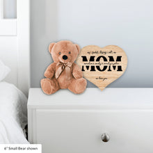 Load image into Gallery viewer, Mom Monogram Teddy Bear with Heart Sign- PERSONALIZED - PRICE INCLUDES FREE SHIPPING
