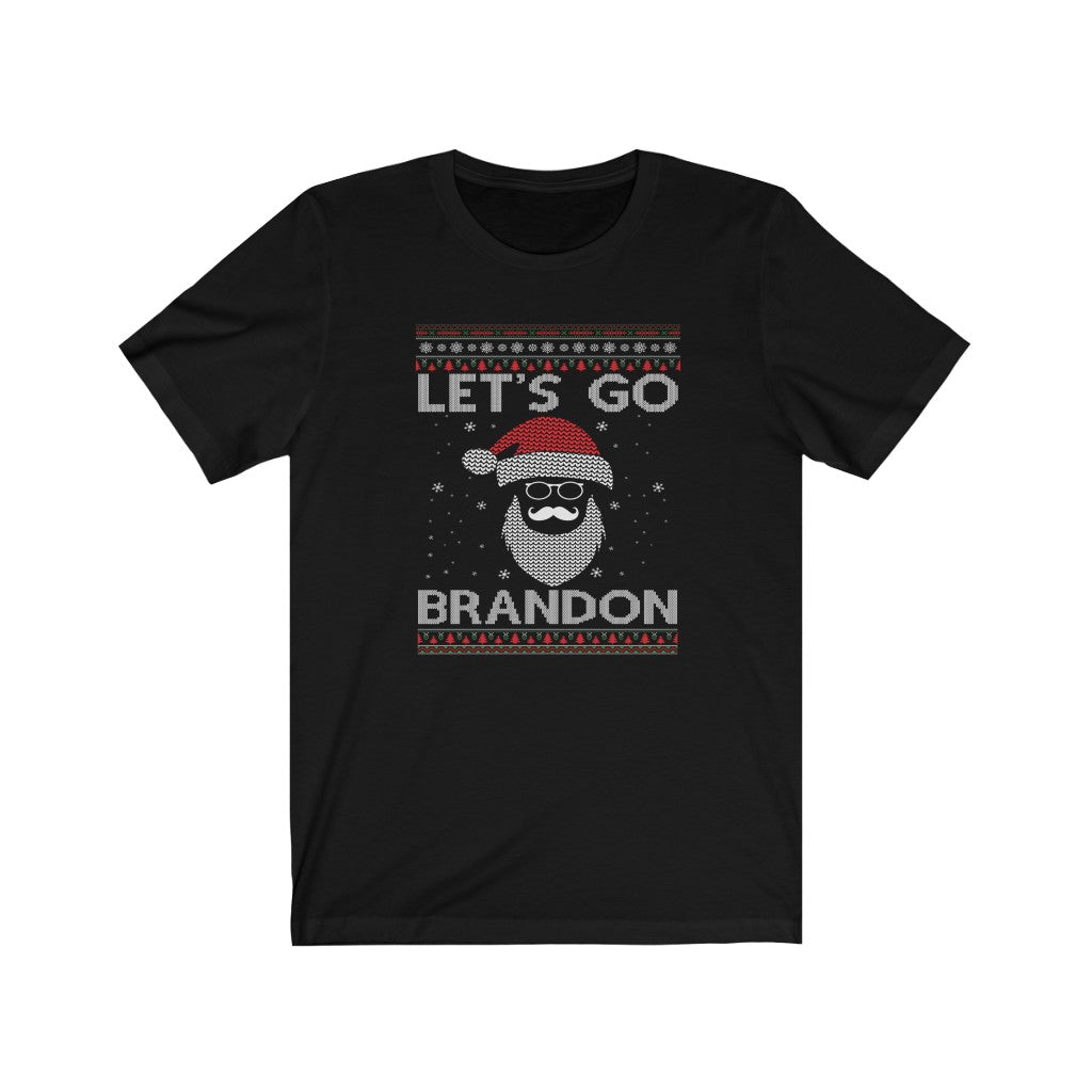 Let's Go Brandon Ugly Sweater Santa Unisex Jersey Short Sleeve T-Shirt