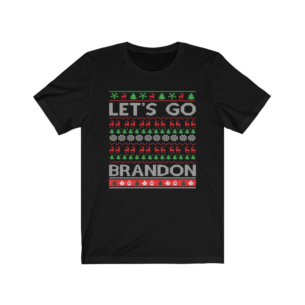 Let's Go Brandon Ugly Christmas Sweater Unisex Jersey Short Sleeve T-Shirt