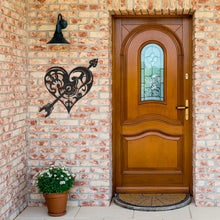 Load image into Gallery viewer, Arrow Through Heart Metal Wall Art
