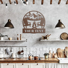 Load image into Gallery viewer, Camp Fire Monogram Metal Wall Art
