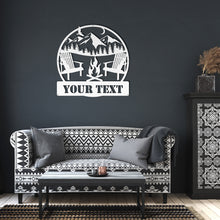 Load image into Gallery viewer, Camp Fire Monogram Metal Wall Art
