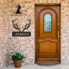 Load image into Gallery viewer, Deer Antler Monogram Metal Wall Art
