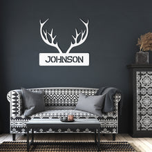 Load image into Gallery viewer, Deer Antler Monogram Metal Wall Art
