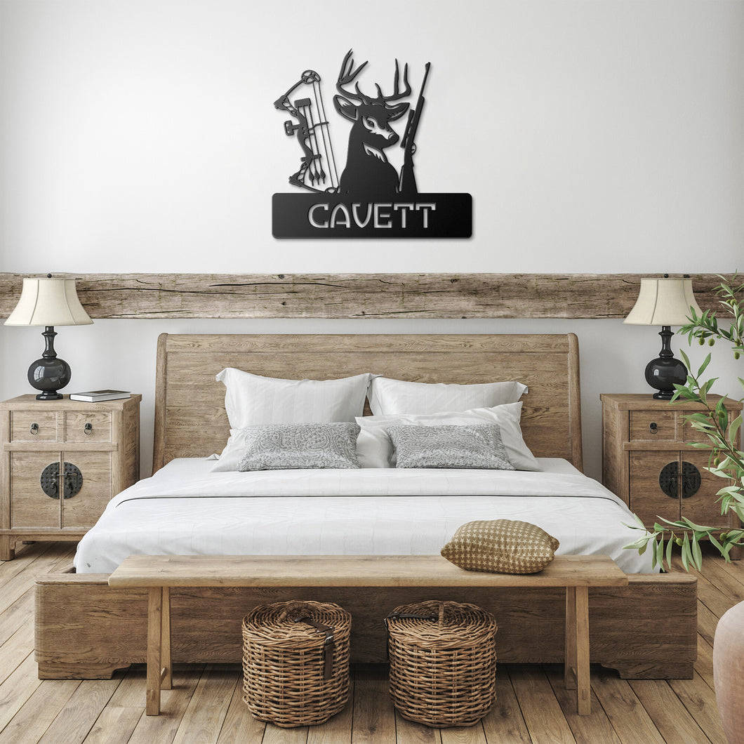 Deer Hunter Monogram Metal Wall Art