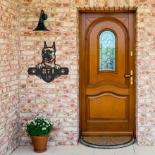 Load image into Gallery viewer, French Bulldog Peeking Dog Metal Address Wall Art
