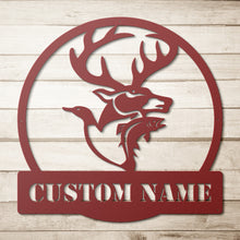 Load image into Gallery viewer, Hunting &amp; Fishing Monogram Metal Wall Art
