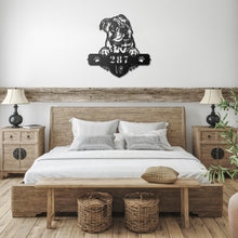 Load image into Gallery viewer, Peeking English Bulldog Metal Address Sign
