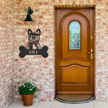 Load image into Gallery viewer, Peeking French Bulldog Bone Metal Wall Art
