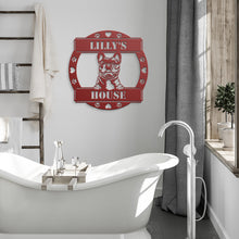 Load image into Gallery viewer, Peeking French Bulldog&#39;s House Metal Wall Art
