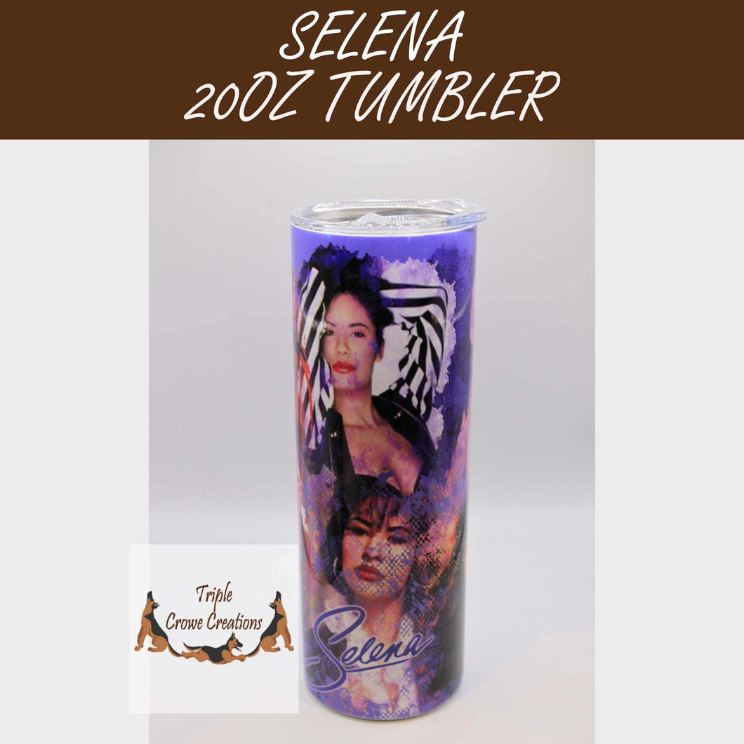 Selena Inspired/Purple Photo 20 ounce Skinny Tumbler