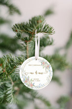 Load image into Gallery viewer, Personalized Mr. and Mrs. First Christmas Married Christmas Ornament
