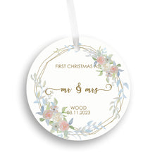 Load image into Gallery viewer, Personalized Mr. and Mrs. First Christmas Married Christmas Ornament
