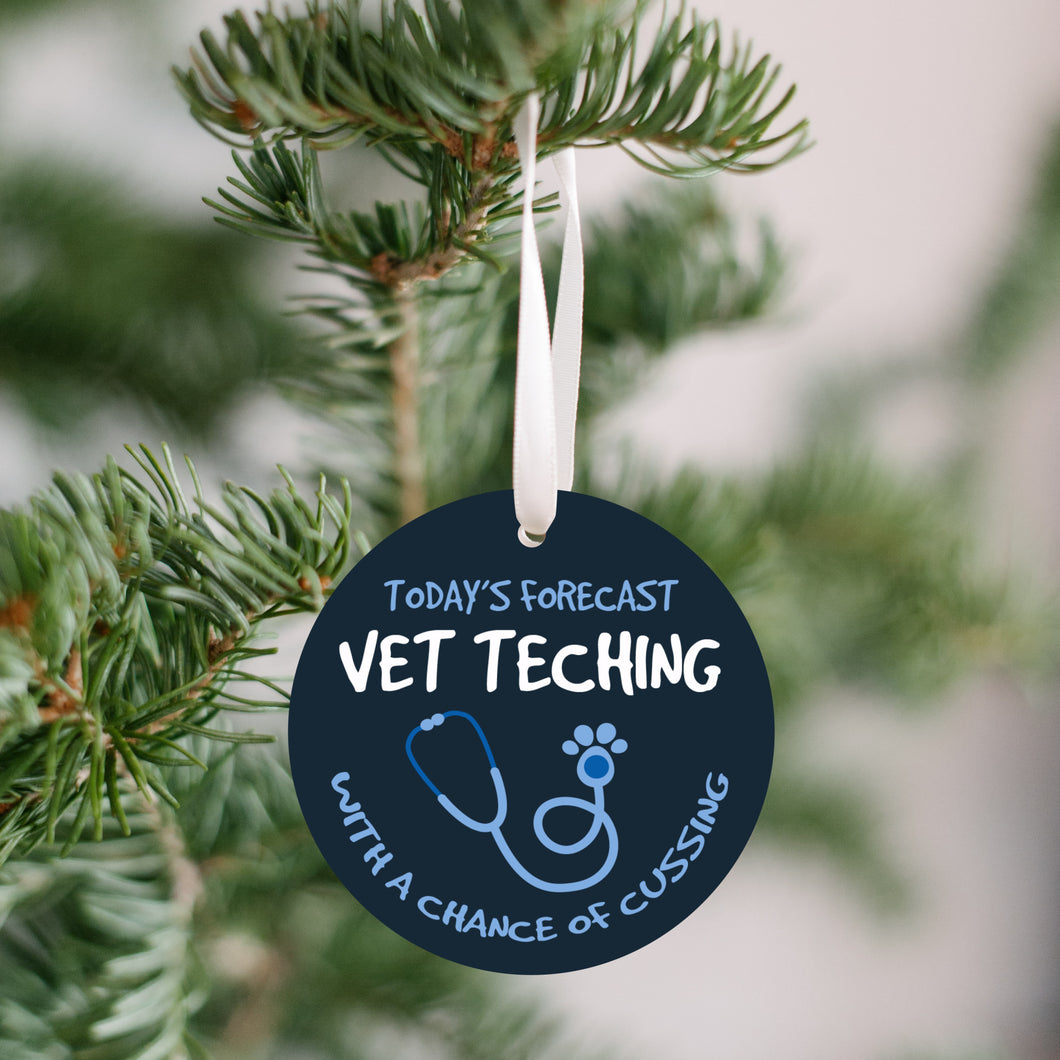 Vet Tech and Cussing Christmas Ornament