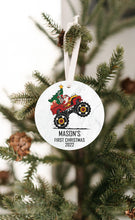 Load image into Gallery viewer, Baby&#39;s First Christmas Ornament - Personalized First Christmas Monster Truck Ornament - Custom Baby Boy Truck Ornament
