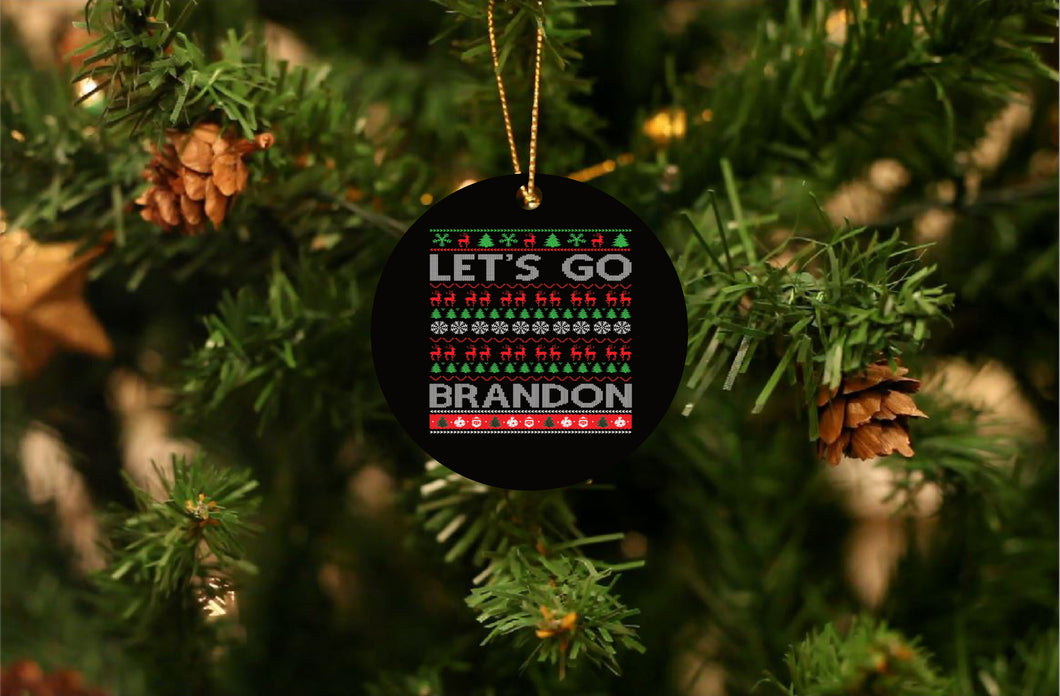 Let's Go Brandon Classic Ugly Sweater Christmas Ornament - Get 30% OFF + FREE Shipping When You Order 10 Or More