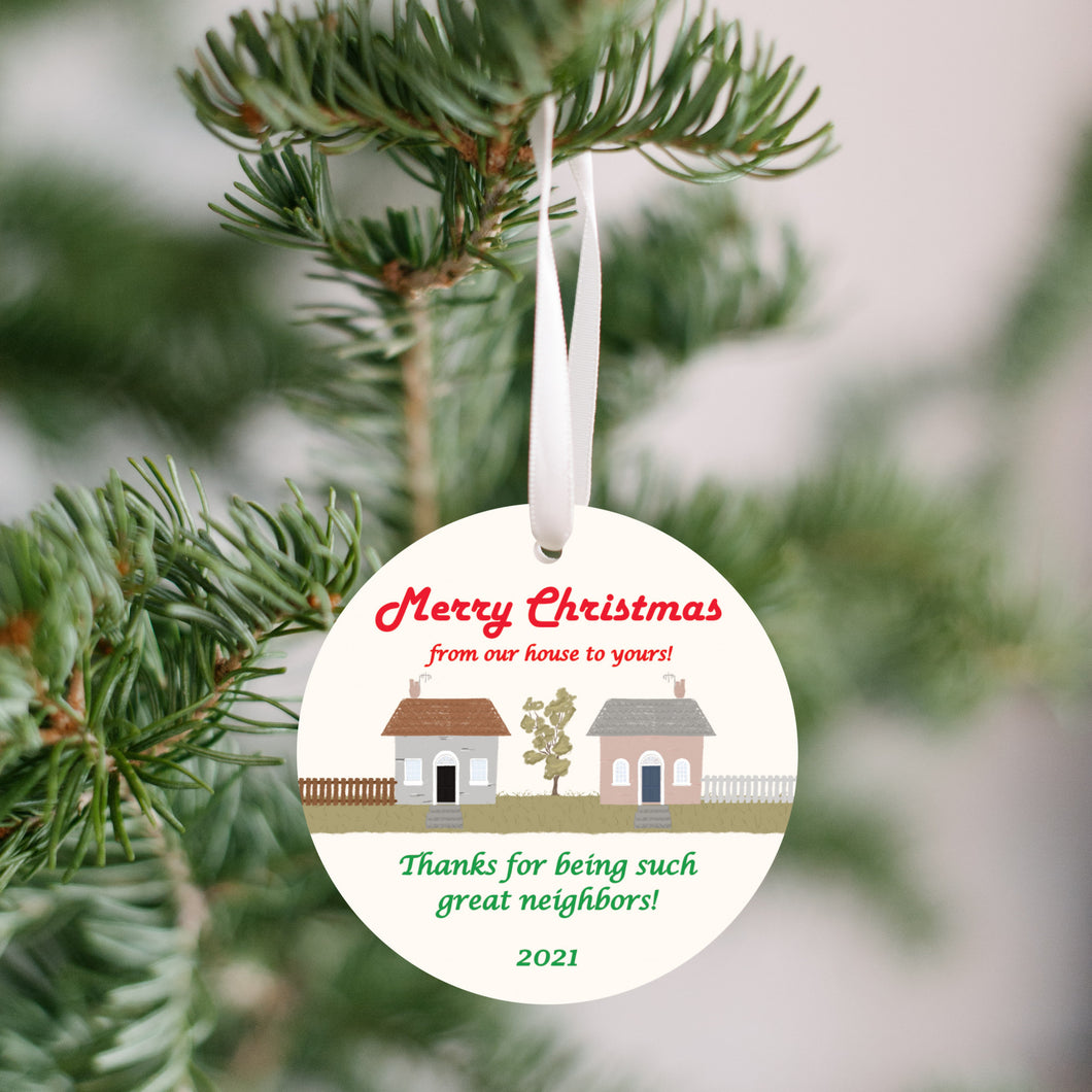 2021 Merry Christmas From Our House to Yours Christmas Ornament - Get 30% OFF + FREE Shipping When You Order 10 Or More