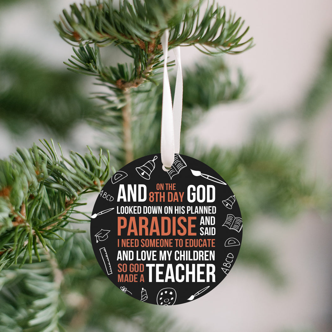 And On The 8th Day Teacher Christmas Ornament - Get 30% OFF + FREE Shipping When You Order 10 Or More