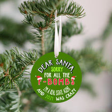 Load image into Gallery viewer, Santa F Bomb Real Estate Agent Christmas Ornament - Get 30% OFF + FREE Shipping When You Order 10 Or More
