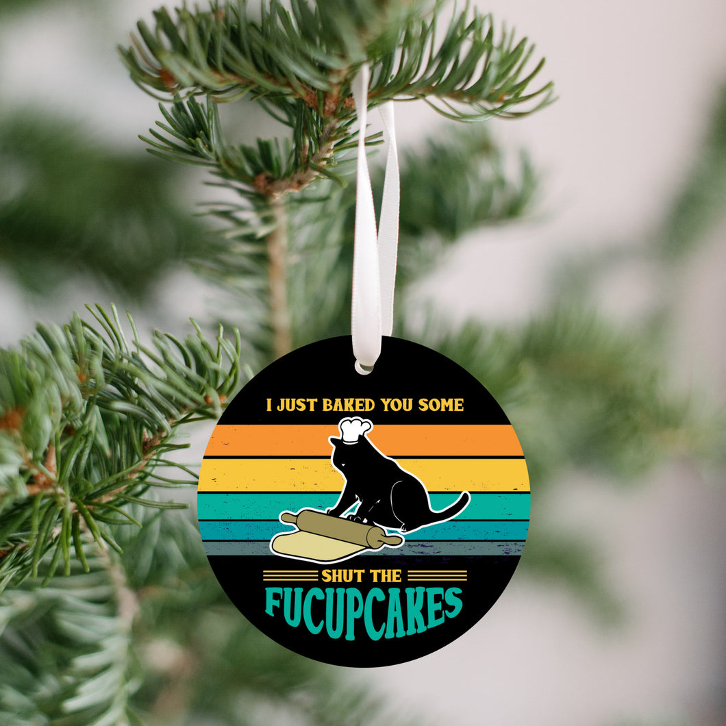 Black Cat Shut The Fuccupcakes Christmas Ornament - Get 30% OFF + FREE Shipping When You Order 10 Or More