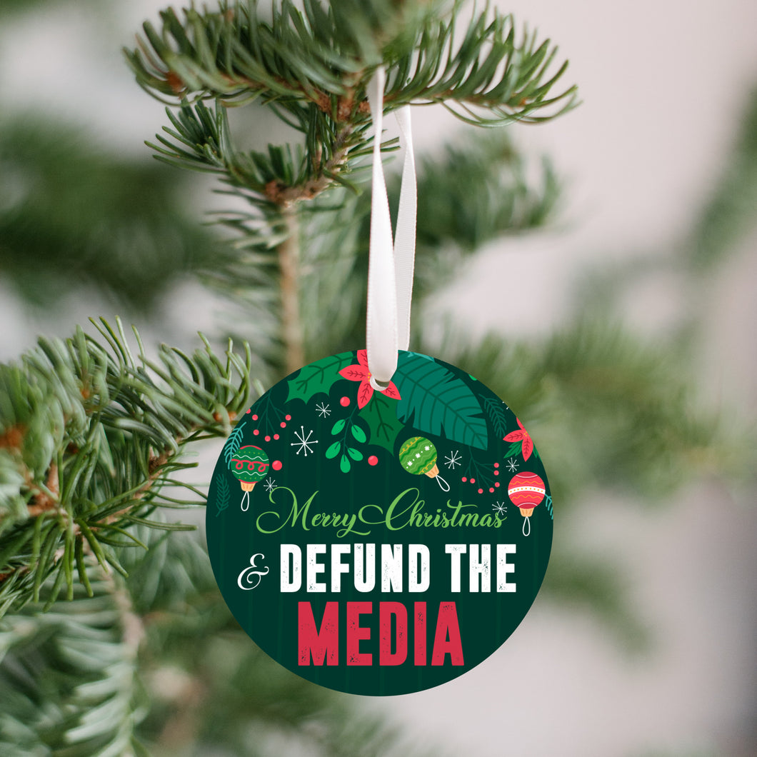 Defund The Media Christmas Ornament - Get 30% OFF + FREE Shipping When You Order 10 Or More