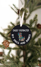 Load image into Gallery viewer, Easily Distracted By Dogs And Books Christmas Ornament - Get 30% OFF + FREE Shipping When You Order 10 Or More
