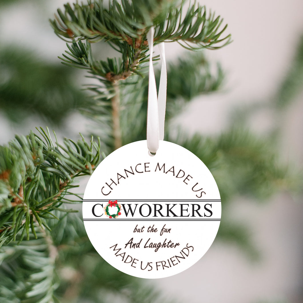 Chance Made Us Coworkers Farmhouse Christmas Ornament - Get 30% OFF + FREE Shipping When You Order 10 Or More