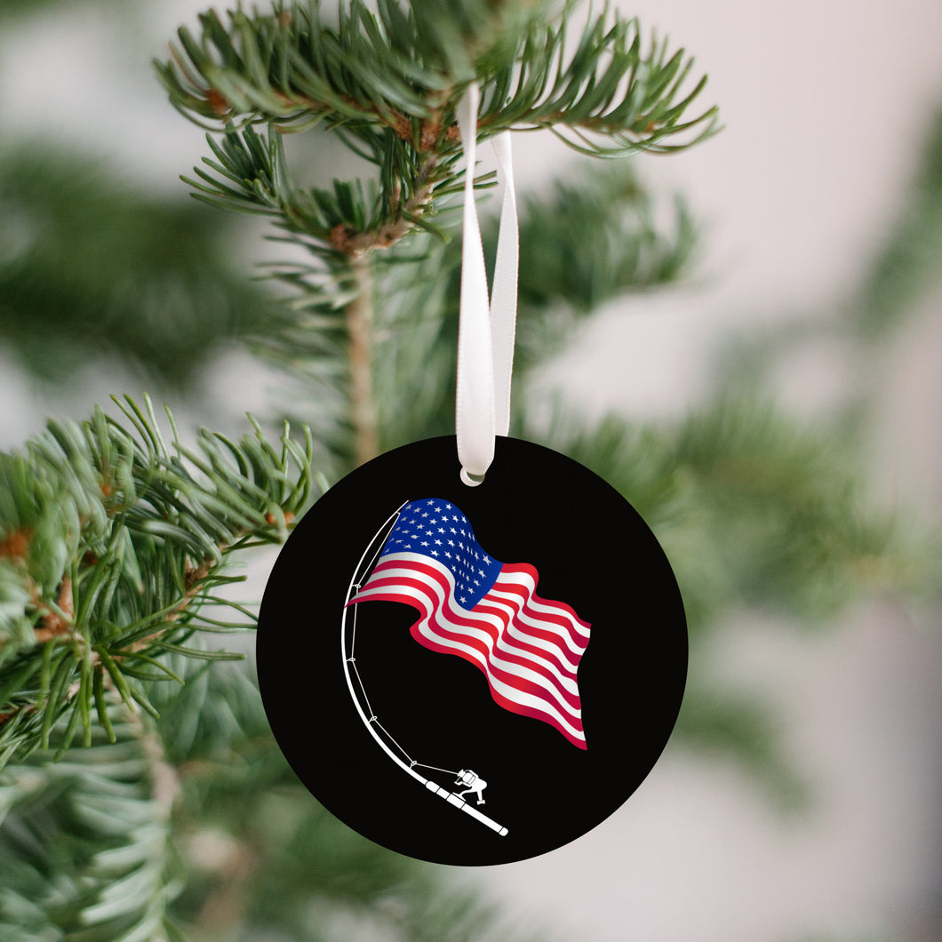 Fishing American Flag Christmas Ornament - Get 30% OFF + FREE Shipping When You Order 10 Or More