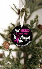 Load image into Gallery viewer, Breast Cancer Awareness My Hero Is Now My Angel Christmas Ornament - Get 30% OFF + FREE Shipping When You Order 10 Or More.
