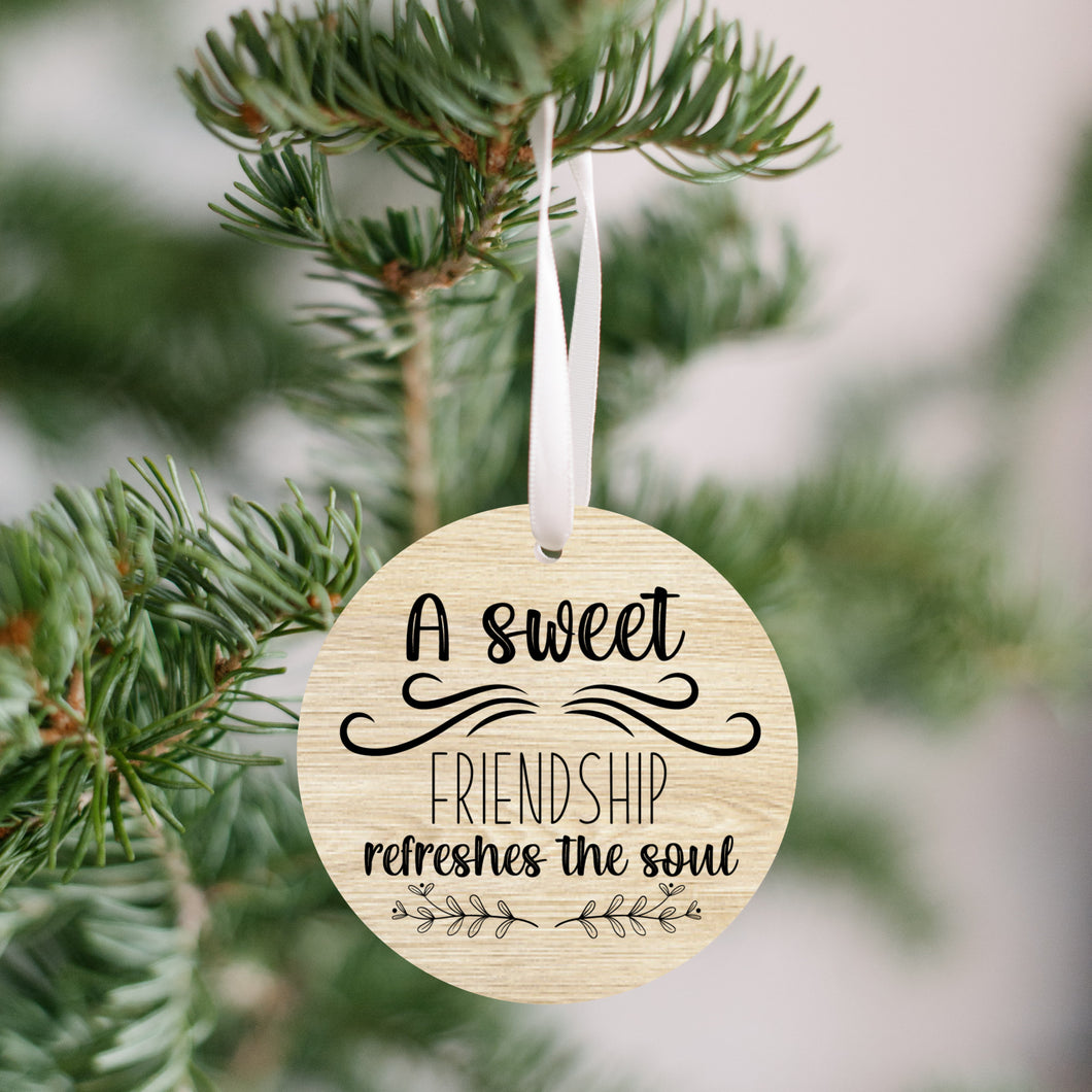 A Sweet Friendship Refreshes The Soul Christmas Ornament - Get 30% OFF + FREE Shipping When You Order 10 Or More.