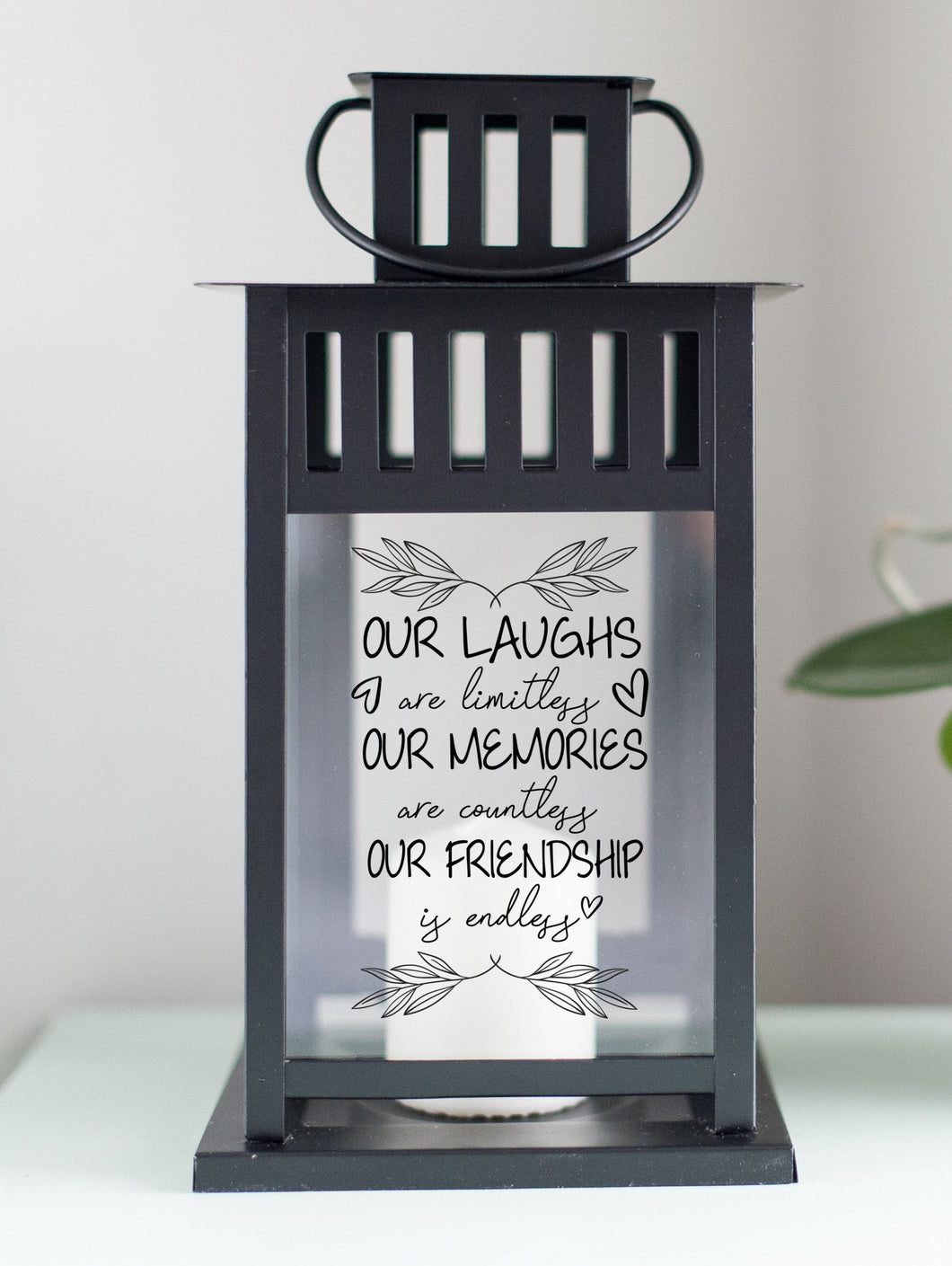 Our Laughs Are Limitless Friendship Lantern - Black