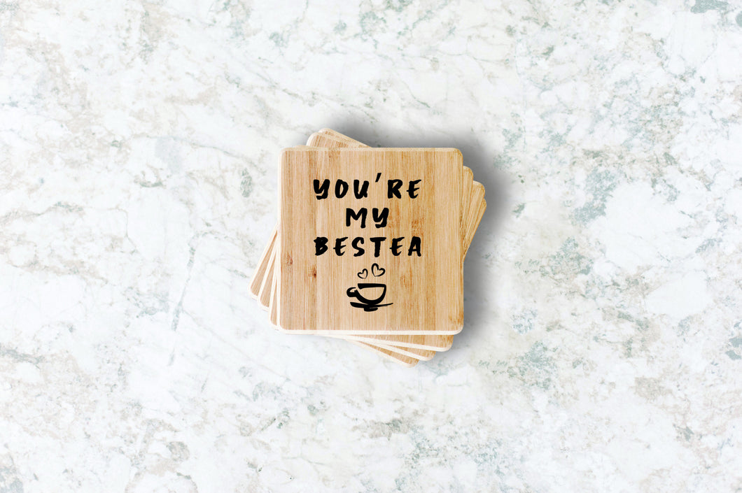You're My Bestea Bamboo Coasters (Set of 4)