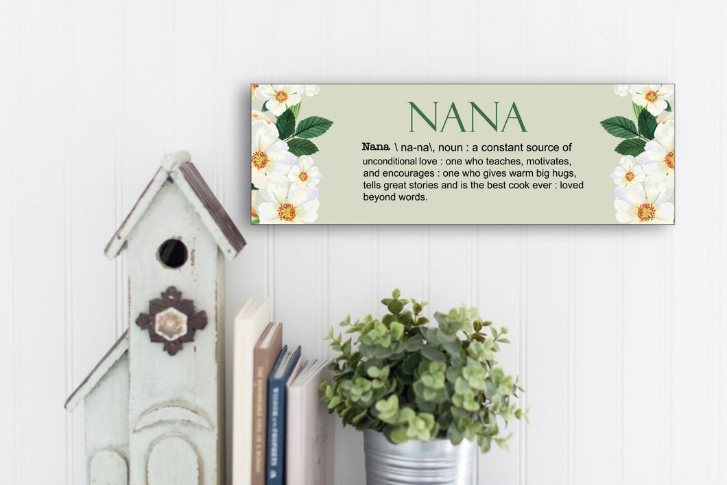 Nana Definition Mother's Day Sign