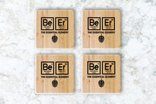 Load image into Gallery viewer, Beer Essential Element Bamboo Coasters
